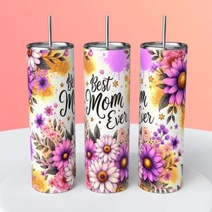 Best Mom floral 20 oz tumbler